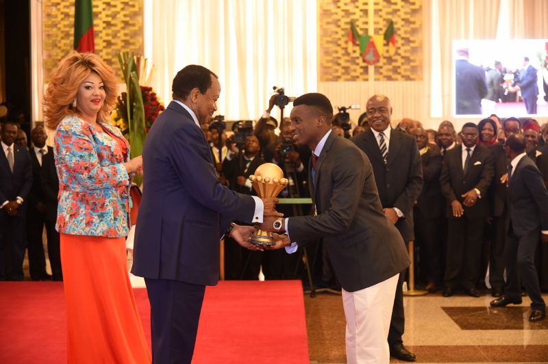 Réception offerte au Palais de l'Unité en l’honneur des Lions Indomptables