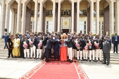 Réception offerte au Palais de l'Unité en l’honneur des Lions Indomptables (14)