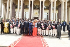 Réception offerte au Palais de l'Unité en l’honneur des Lions Indomptables (13)