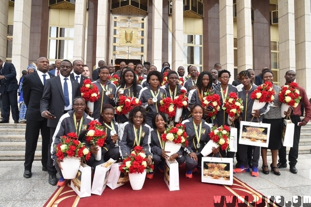 Réception des Lionnes Indomptables au Palais de l'Unité (1)