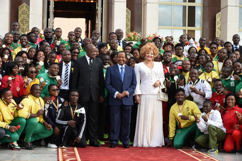Reception offered by the Presidential Couple in honour of Cameroonian athletes who won medals in international competitions