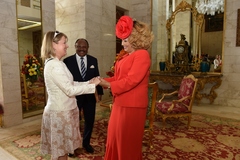 Audience accordée par Mme Chantal BIYA à M. YASIN ERDEM, président de la Chambre de commerce Canada-Cameroun-Afrique de l’Ouest (1)