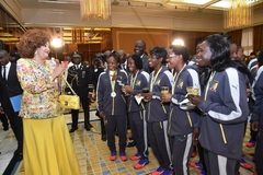 Réception des Lionnes Indomptables au Palais de l'Unité (8)