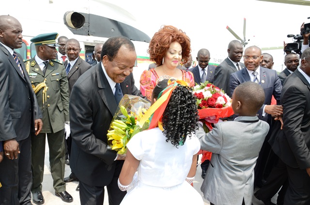 Fiftieth Anniversary of the Reunification : Arrival of the presidential couple in Buea