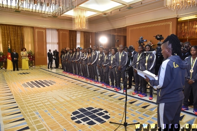 Réception des Lionnes Indomptables au Palais de l'Unité (2)