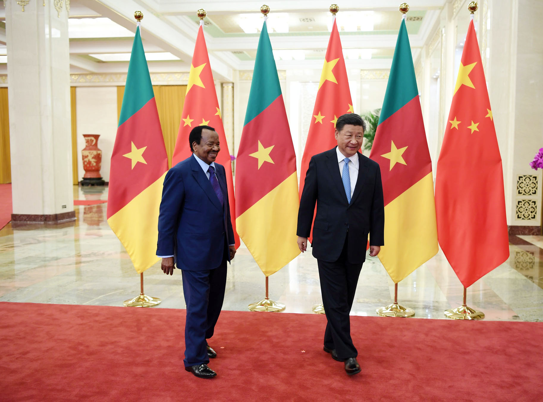 FOCAC2018 - S.E. Paul Biya et le Président Xi Jinping au Grand Palais du Peuple (1)