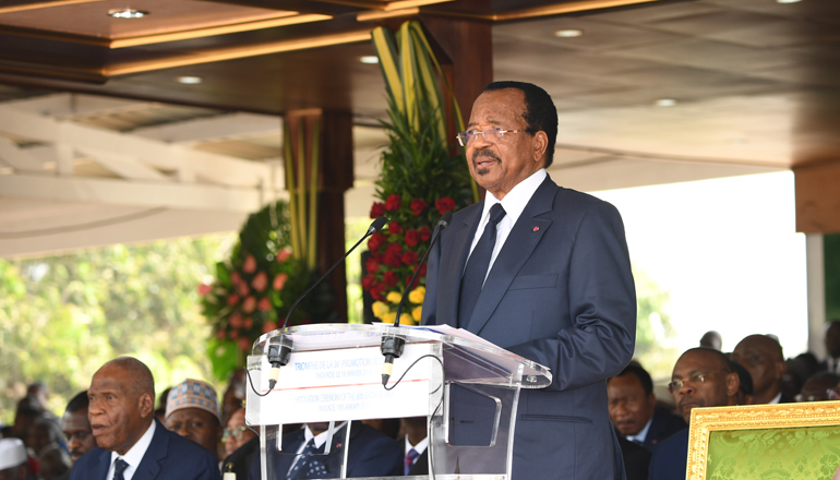 Discours de S.E.M. Paul BIYA, Chef des Forces Armées lors de la cérémonie de triomphe de la 36eme  promotion  de l’Ecole Militaire Interarmées (EMIA) baptisée « Unité et Diversité »