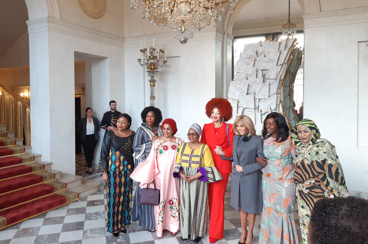 Madame Chantal BIYA au déjeuner de travail offert par Madame Brigitte MACRON à l’Elysée