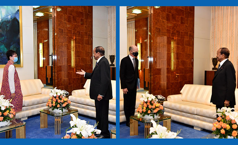 French and South Korean Ambassadors at Unity Palace