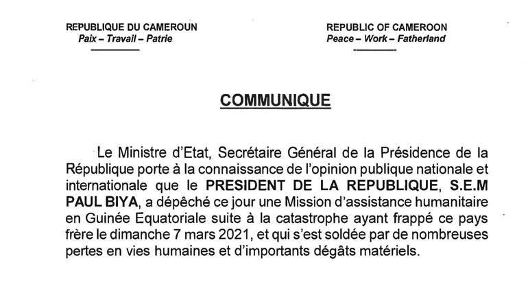 Mission humanitaire du Chef de l’Etat en Guinée Equatoriale