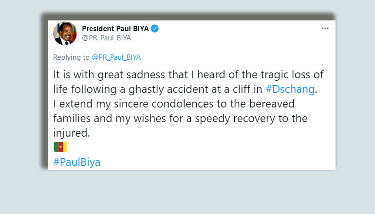 President Paul BIYA's message of condolences