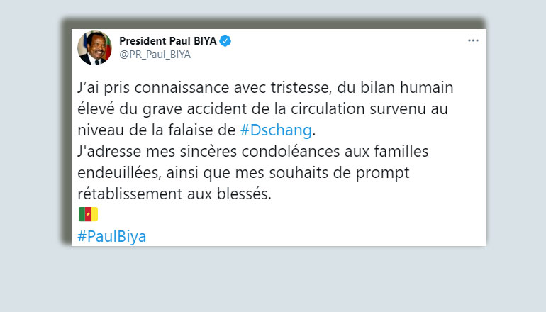 Message de condoléances du Chef de l’Etat