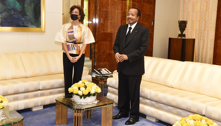 President Paul BIYA, UNESCO’s Audrey Azoulay Discuss Education and Community Radios