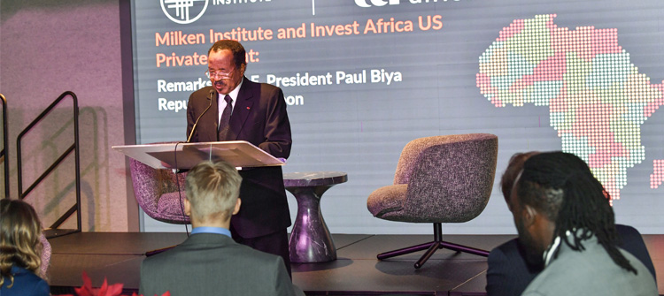 President Paul BIYA presented a keynote address at the Milken Institute on 12 December 2022.