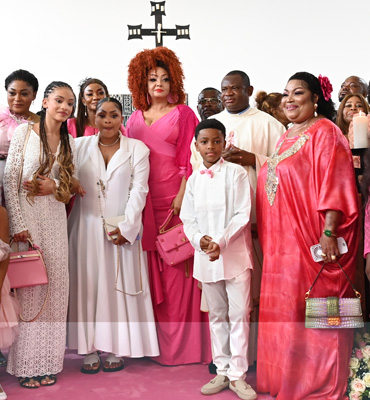Mrs Chantal BIYA at Granddaughter's Baptism Ceremony 