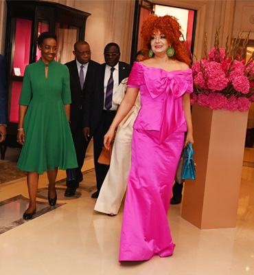 Mrs. Chantal BIYA dines with Brigitte MACRON