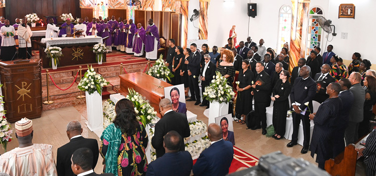 First Lady Chantal BIYA at Mrs Agnes Vigouroux's Funeral 