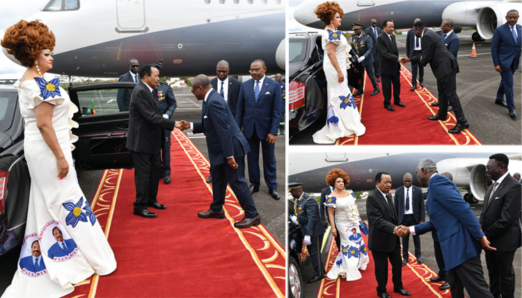 Paul Biya en route to Maroua