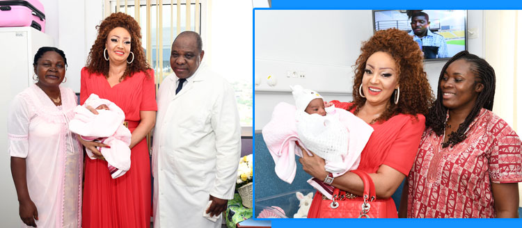 Mrs Chantal BIYA visits Mothers and Babies at CHRACERH