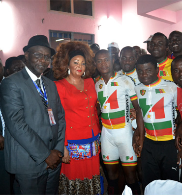 First Lady fetes with cyclists in Meyomessala