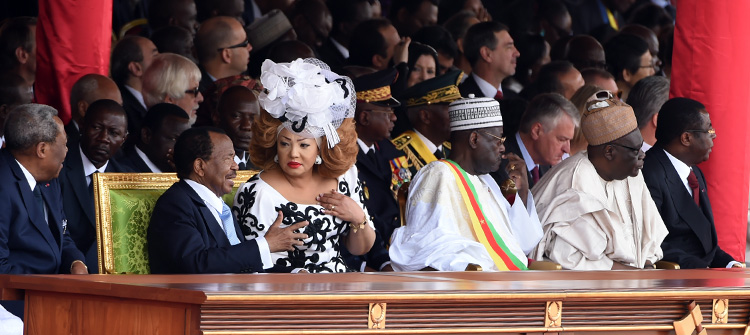 Chantal BIYA at National Day march past