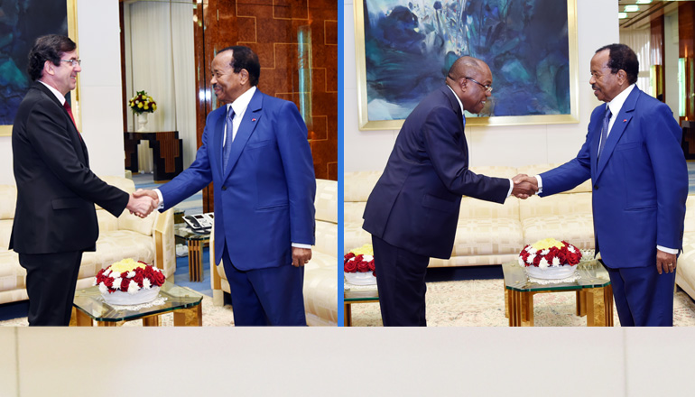 French Ambassador and Angolan Foreign Affairs Minister at the Unity Palace 