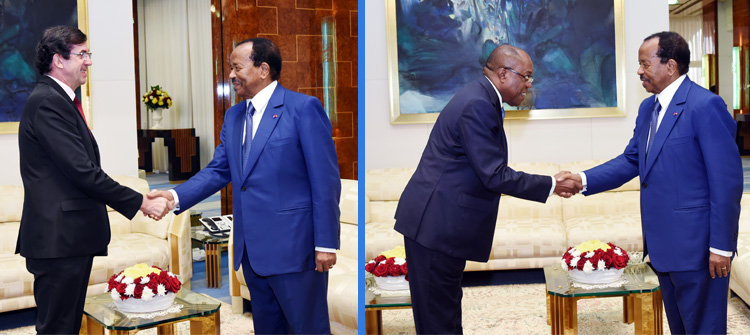French Ambassador and Angolan Foreign Affairs Minister at the Unity Palace 