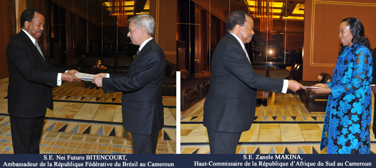 Deux nouveaux Ambassadeurs accrédités au Palais de l’Unité
