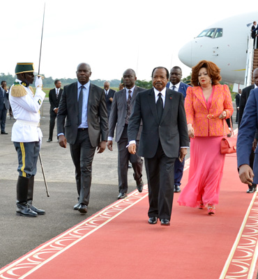 Presidential Couple back in Yaounde