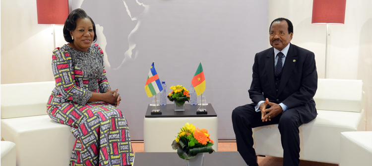 Audience du Président Paul BIYA avec Mme Catherine Samba-Panza, Présidente de transition en Centrafrique