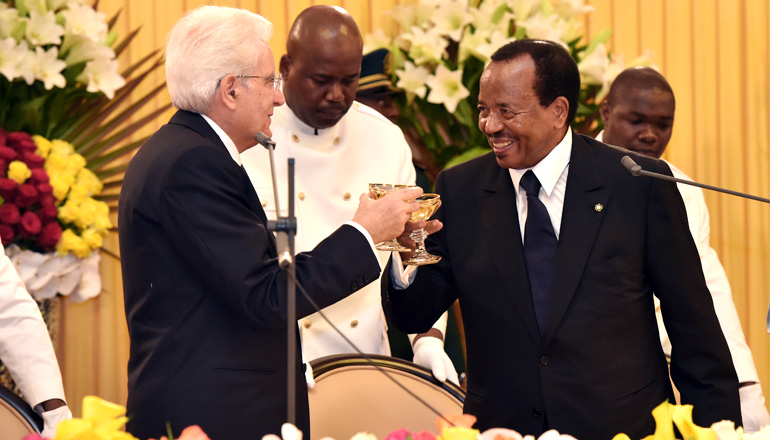 Toast by H.E. Paul Biya, President of the Republic of Cameroon during the State dinner offered in honour of H.E. Sergio Mattarella, President of the Italian Republic, March 17, 2016