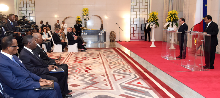 Opening Statement by President Paul BIYA during the Joint Press Conference at the Unity Palace on the occasion of the State Visit to Cameroon of H.E. François HOLLANDE, President of the French Republic