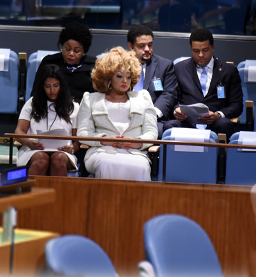 Mrs. Chantal Biya listens to the Head of State’s UN address