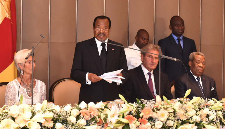 Toast by H.E. Paul BIYA, President of the Republic of Cameroon at the dinner offered in honour of Mrs Christine Lagarde, IMF Managing Director